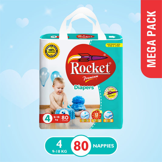 Mega Pack Baby Diaper Size 4 Large (9-18Kg), 80Pcs