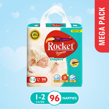 Mega Pack Baby Diaper Size 2 Small (3-6Kg), 96Pcs