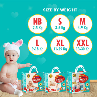 Mega Pack Diaper Size 3 Medium (4-9Kg) 88Pcs with Free Wipes